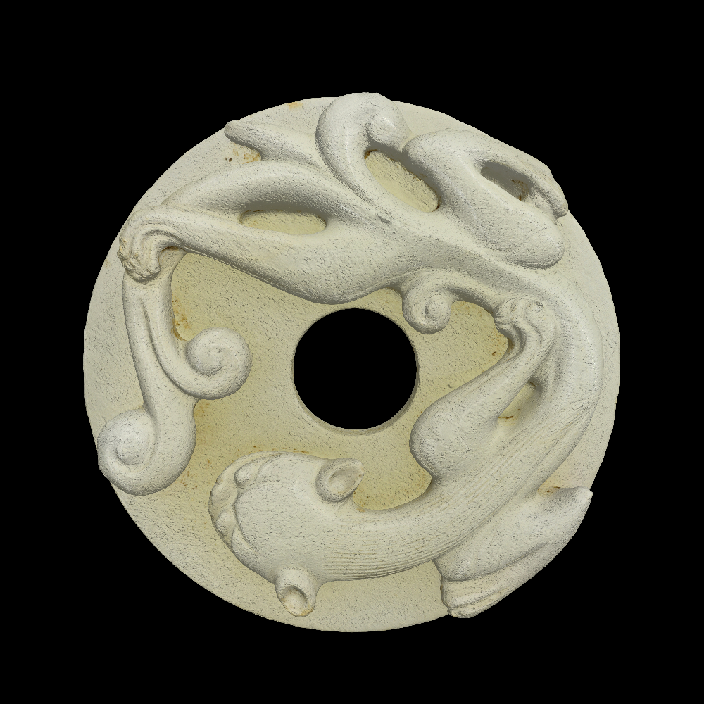 清浮雕螭纹白玉璧